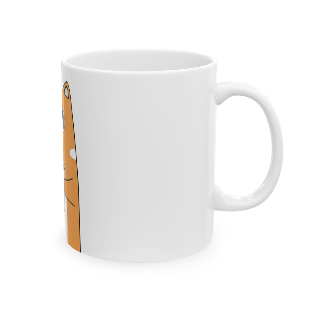 Cute Cat Coffee Mug – Orange Cat Holding Coffee, Cute Ceramic Tea Cup (11oz & 15oz)
