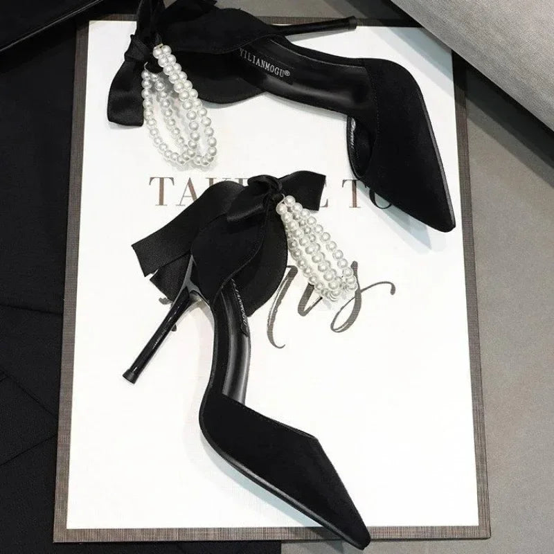 Comemore Lace-Up Bow Stiletto Sandals