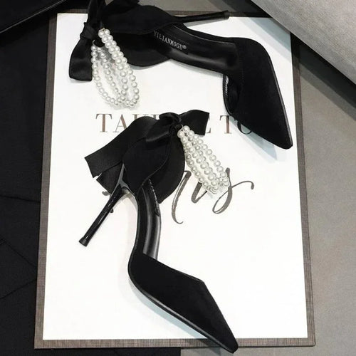 Comemore Lace-Up Bow Stiletto Sandals