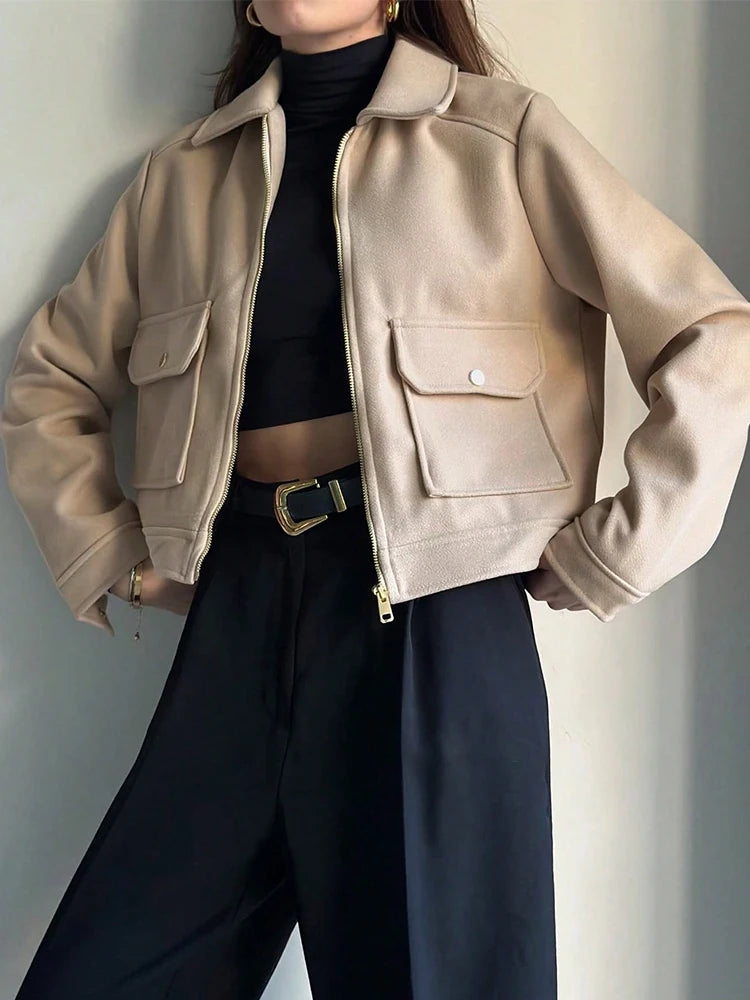 SLTNX Women's Zipper Jacket Coat Elegant Women's Jacket