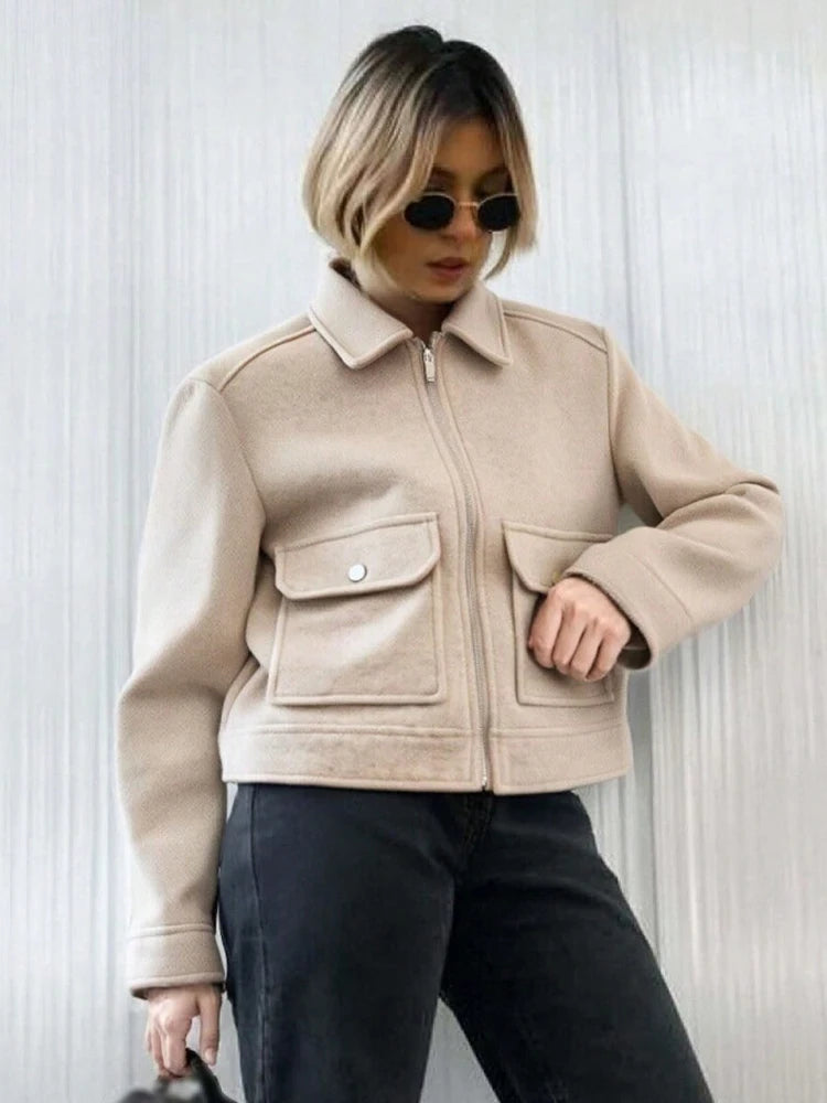 SLTNX Women's Zipper Jacket Coat Elegant Women's Jacket