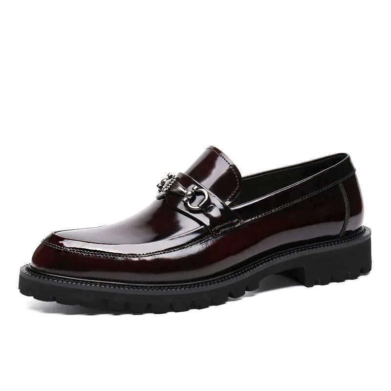 Men's Dress Leather Shoes Horse Street Buckle High Quality Men's Oxford Shoes Wedding Party Office Formal Shoe Large Size 38-48