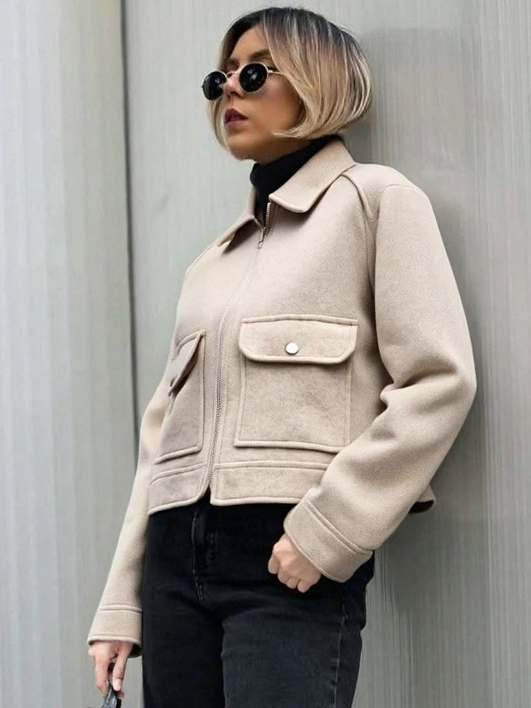 SLTNX Women's Zipper Jacket Coat Elegant Women's Jacket