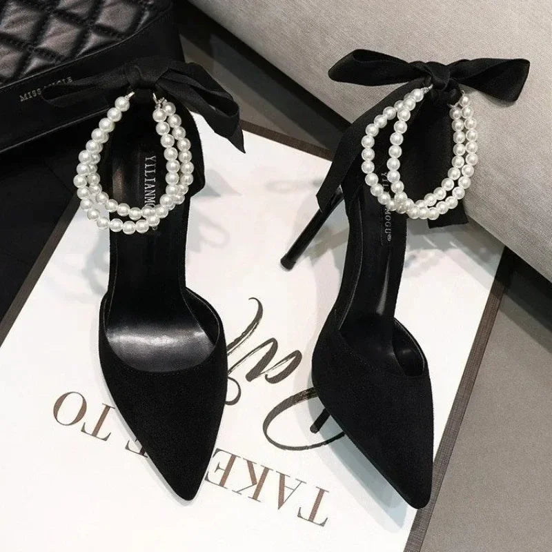 Comemore Lace-Up Bow Stiletto Sandals