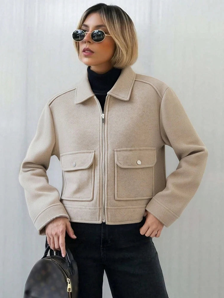 SLTNX Women's Zipper Jacket Coat Elegant Women's Jacket